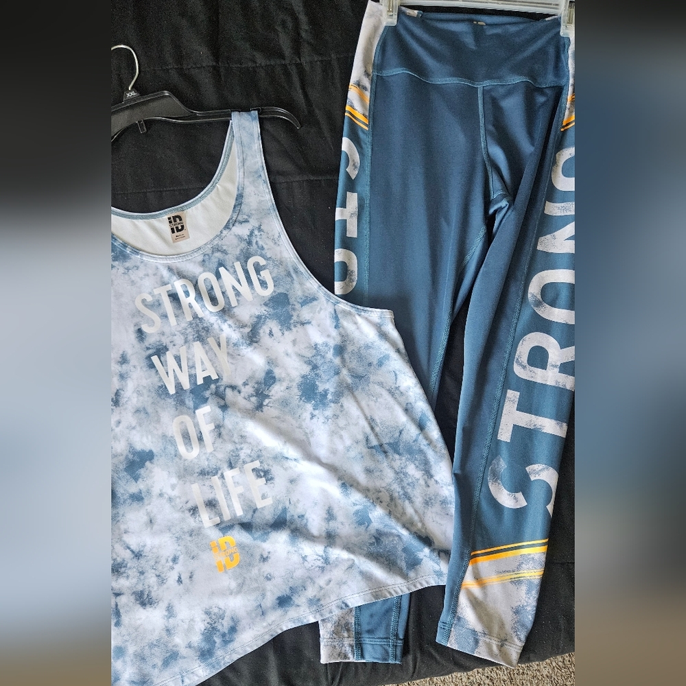 Blue and White Graphic Tank Top